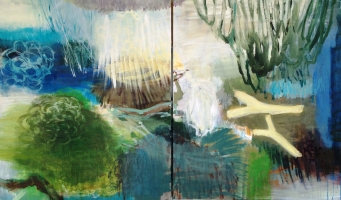 Solgt 2015  - Diptychon 1 TWIGS - 120X200